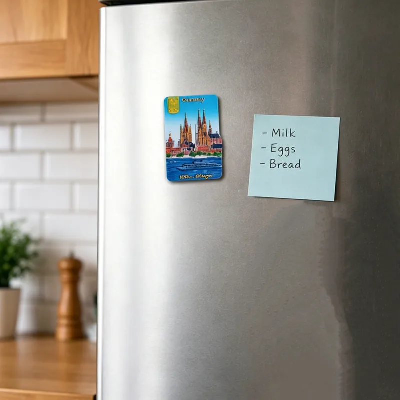 Fridge magnet with a Cologne motif — example of a tourist souvenir