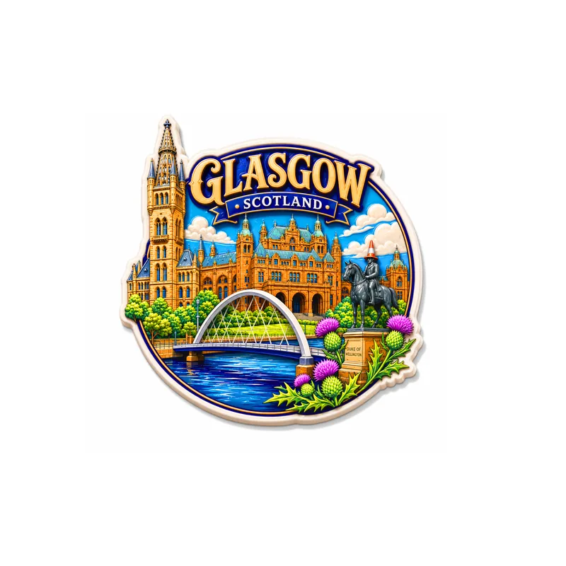 Kühlschrankmagnet · Glasgow Kühlschrankmagnet mit Glasgow-Motiv – Beispiel für ein Touristensouvenir