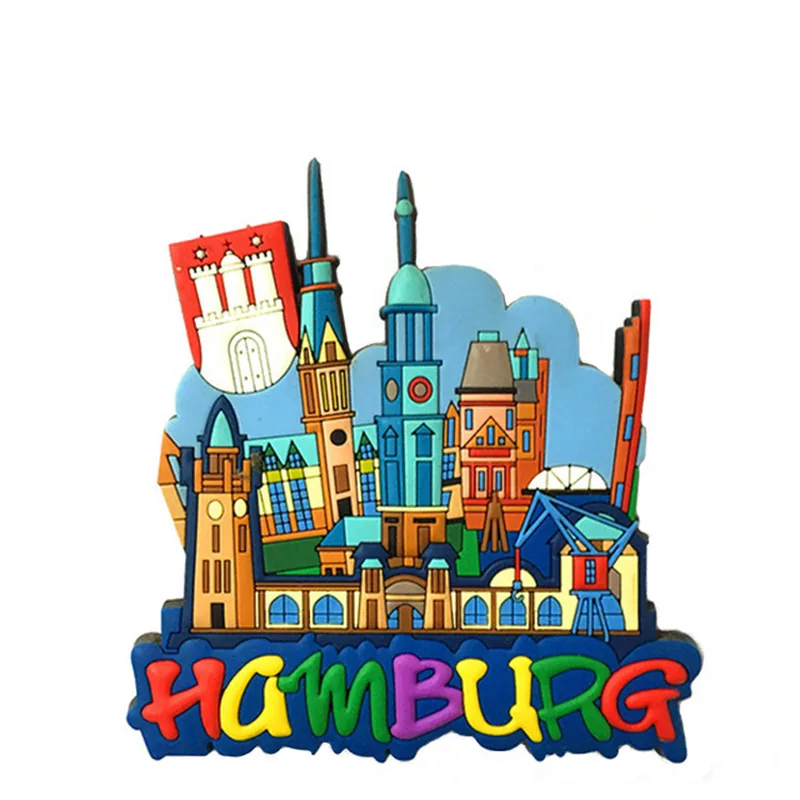 Kühlschrankmagnet mit Hamburg-Motiv – Beispiel für ein Touristensouvenir