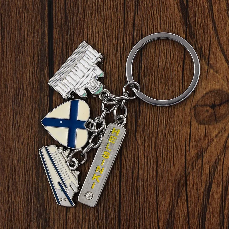 Brelok z motywem Helsinki — przykład pamiątki turystycznej