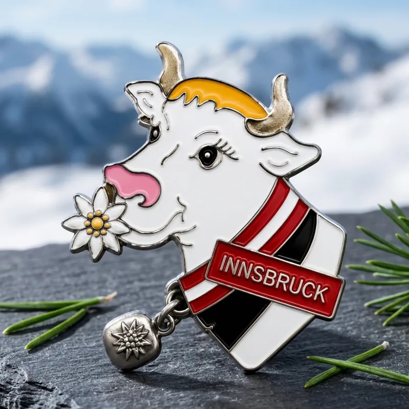 Kühlschrankmagnet mit Innsbruck-Motiv – Beispiel für ein Touristensouvenir