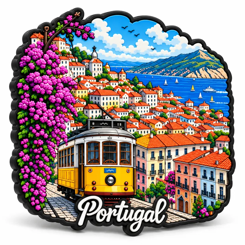 Kühlschrankmagnet mit Lissabon-Motiv – Beispiel für ein Touristensouvenir