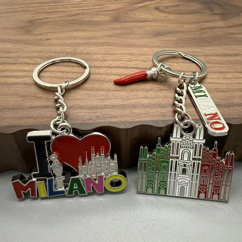 Keychain with a Milan motif — example of a tourist souvenir