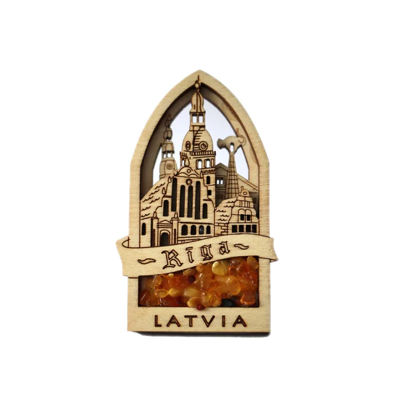 Fridge magnet with a Riga motif — example of a tourist souvenir