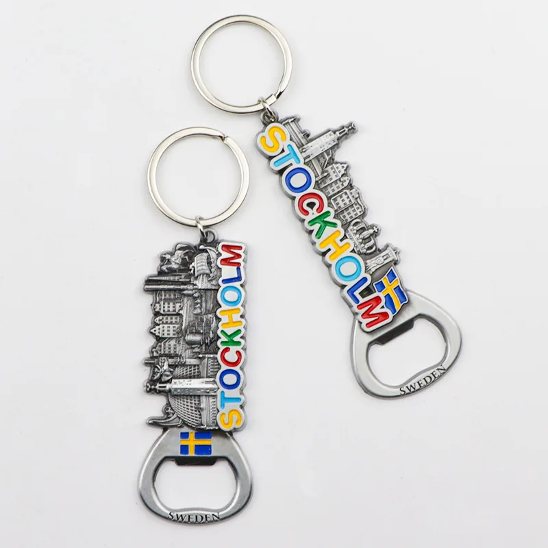 Keychain with a Stockholm motif — example of a tourist souvenir