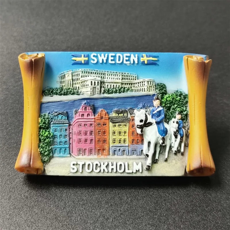 Kühlschrankmagnet mit Stockholm-Motiv – Beispiel für ein Touristensouvenir