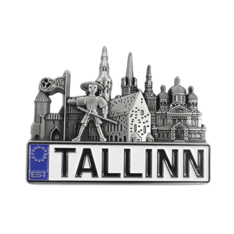 Fridge magnet with a Tallinn motif — example of a tourist souvenir